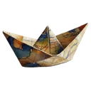 paper boat Oil Painting icon