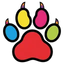 paw print Pop Art icon