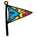 pennant flag Pop Art icon