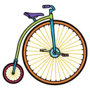 penny farthing Pop Art icon