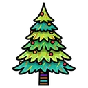 pine tree Pop Art icon