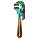 pipe wrench Pop Art icon
