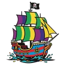 pirate ship Pop Art icon