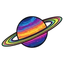 planet saturn Pop Art icon