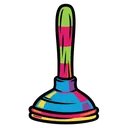 plunger Pop Art icon