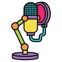 podcast microphone studio Pop Art icon