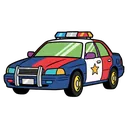police car Pop Art icon