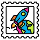 postage stamp Pop Art icon