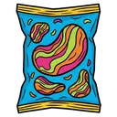 potato chips bag snack Pop Art icon