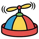 propeller hat Pop Art icon