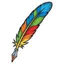 quill pen Pop Art icon