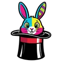 rabbit in hat Pop Art icon