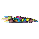 race car Pop Art icon