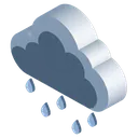 rain cloud Isometric icon