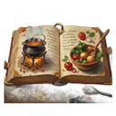 recipe book cooking Oil Painting icon