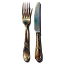 restaurant fork knife Oil Painting icon