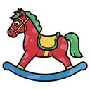rocking horse Pop Art icon
