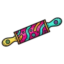 rolling pin Pop Art icon
