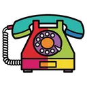 rotary phone Pop Art icon