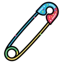 safety pin Pop Art icon