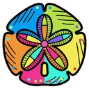 sand dollar Pop Art icon