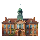 school building Oil Painting icon