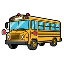 school bus Pop Art icon