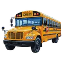 school bus Oil Painting icon