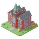 school Isometric icon