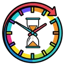 session duration clock Pop Art icon