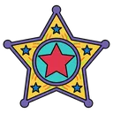 sheriff badge Pop Art icon