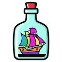 ship in bottle Pop Art icon