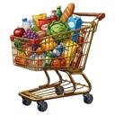 shopping cart with items Oil Painting icon