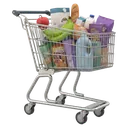 shopping cart with items Photorealistic icon
