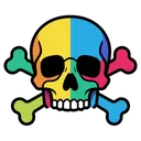 skull and crossbones Pop Art icon