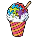 snow cone Pop Art icon