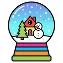 snow globe Pop Art icon
