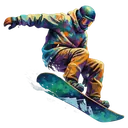 snowboarder Oil Painting icon