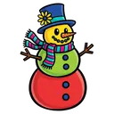 snowman Pop Art icon
