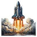 spaceship launching Oil Painting icon