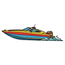 speedboat Pop Art icon
