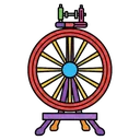 spinning wheel Pop Art icon