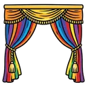 stage curtain Pop Art icon