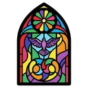 stained glass Pop Art icon
