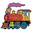 steam engine Pop Art icon