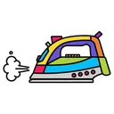steam iron Pop Art icon