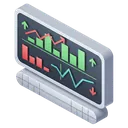 stock ticker Isometric icon