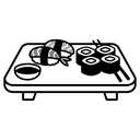 sushi plate Line Art icon