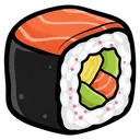 sushi roll piece Pop Art icon