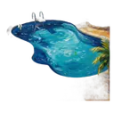 swimming pool backyard Oil Painting icon